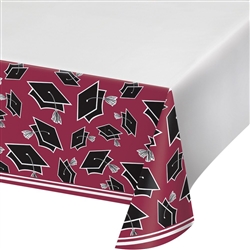 School Spirit Burgundy Graduation Table Cover