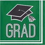 School Spirit Green Beverage Napkins