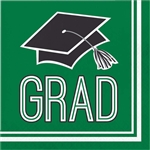 Graduation School Spirit Luncheon Napkins - Green