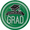 School Spirit Congrats Grad Green 9" Plates