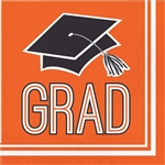 Graduation School Spirit Luncheon Napkins - Orange