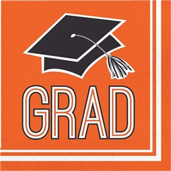 Graduation School Spirit Luncheon Napkins - Orange