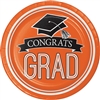School Spirit Congrats Grad Orange 9" Plates