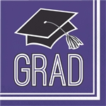 School Spirit Graduation Luncheon Napkins - Purple