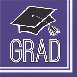 School Spirit Graduation Luncheon Napkins - Purple