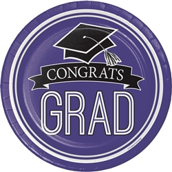 School Spirit Purple Graduation 9" Dinner Plates