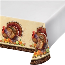 Thanksgiving Splendor Border Print Plastic Table Cover