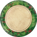 GILDED HOLLY 7 INCH PLATES