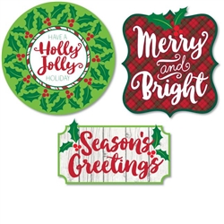 HOLIDAY PHRASES CUTOUT ASSORTMENT