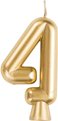 Metallic Gold Number 4 Candle