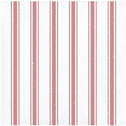 Galvanized Red Stripes Beverage Napkins