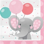 Enchanting Elephant Pink Beverage Napkins