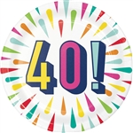 Birthday Burst 40th 7" Paper Plates