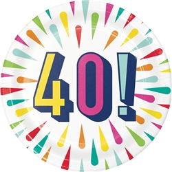 Birthday Burst 40th 7" Paper Plates