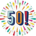 Birthday Burst 50th 7" Paper Plates