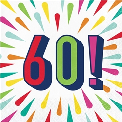 Birthday Burst 60th Luncheon Napkins