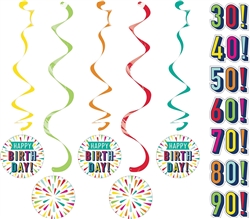 Birthday Burst Dizzy Danglers With Stickers