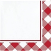 Classic Red Gingham Paper Beverage Napkins