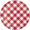 Classic Red Gingham Paper 7" in Plates