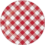 Classic Red Gingham Paper 7" in Plates