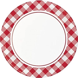 Classic Red Gingham Paper 8.75 in Plates