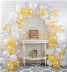 White/Gold Balloon Garland Kit - 16 Feet