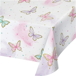 Butterfly Shimmer Plastic Table Cover - 54" x 102"