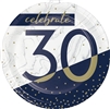 Happy Birthday Navy & Gold Milestone 30 - 7" Dessert Plates