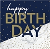 Happy Birthday Navy & Gold Milestone Luncheon Napkins