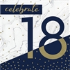 Happy Birthday 18 Navy & Gold Milestone Luncheon Napkins