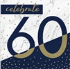 Happy Birthday 60 Navy & Gold Milestone Luncheon Napkins
