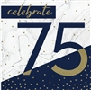 Happy Birthday 75 Navy & Gold Milestone Luncheon Napkins