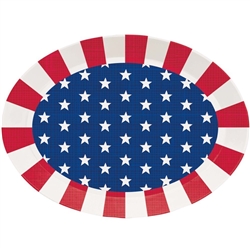 Patriotic Plastic Oval Tray