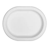 White 12" x 9 1/4" Paper Oval Plates /Platters - 8 Count