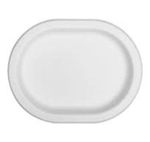White 12" x 9 1/4" Paper Oval Plates /Platters - 8 Count