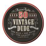 Vintage Dude 50th in Plates