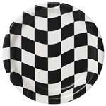 BLACK & WHITE CHECK 7 INCH DESSERT PLATES