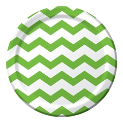 Lime Green Chevron 9 inch Dinner Plates