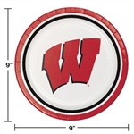 Badgers 9 in. Dinner Plates