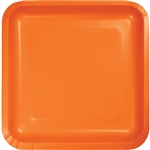 ORANGE 7  SQUARE PAPER PLATES