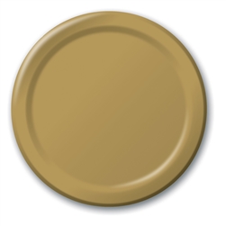 Gold Luncheon Paper Plates 8.75" - 24 Ct