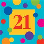 21st Birthday Stripes Beverage Napkins