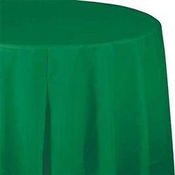 Emerald Green 82" Plastic Octy Round Table Cover