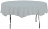 Shimmering Silver 82" Plastic Octy Round Table Cover