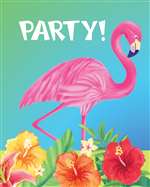 Hibiscus Heat Luau Party Invitations