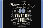 Vintage Dude 40th Invitations