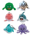 Sealife PBJ's Collectable Plush Ball Keyrings - Assorted