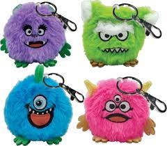 Silly Monsters PBJ's Collectable Plush Ball Keyrings - Assorted
