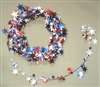 RED  WHITE  AND BLUE STAR WIRE GARLAND