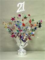 21 SILVER/MULTI-COLOR SPRAY CENTERPIECE